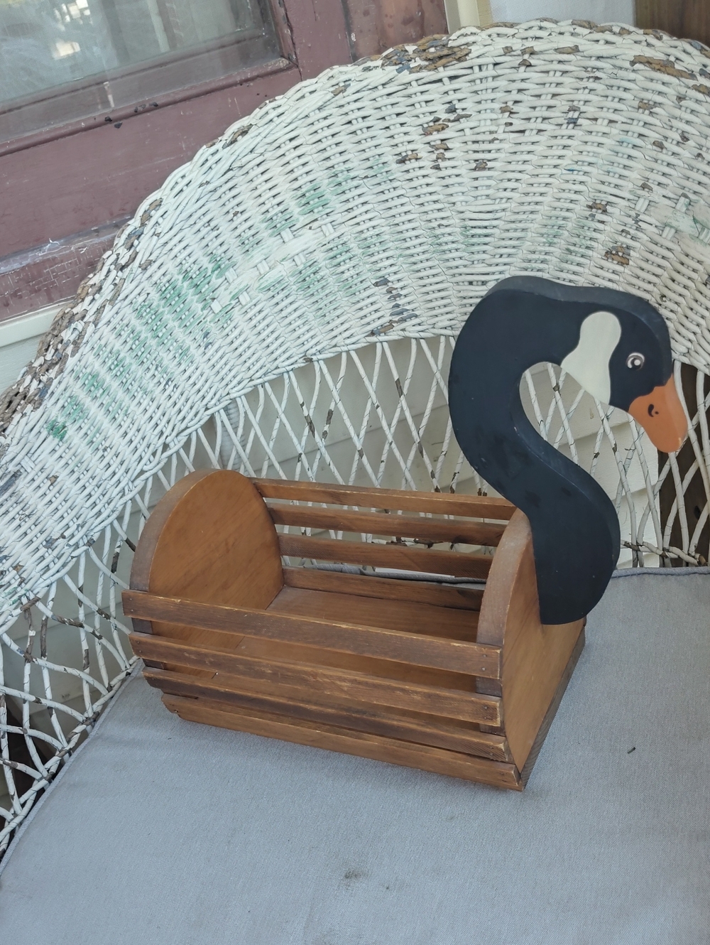 Rustic Wood Slatted Goose Crate